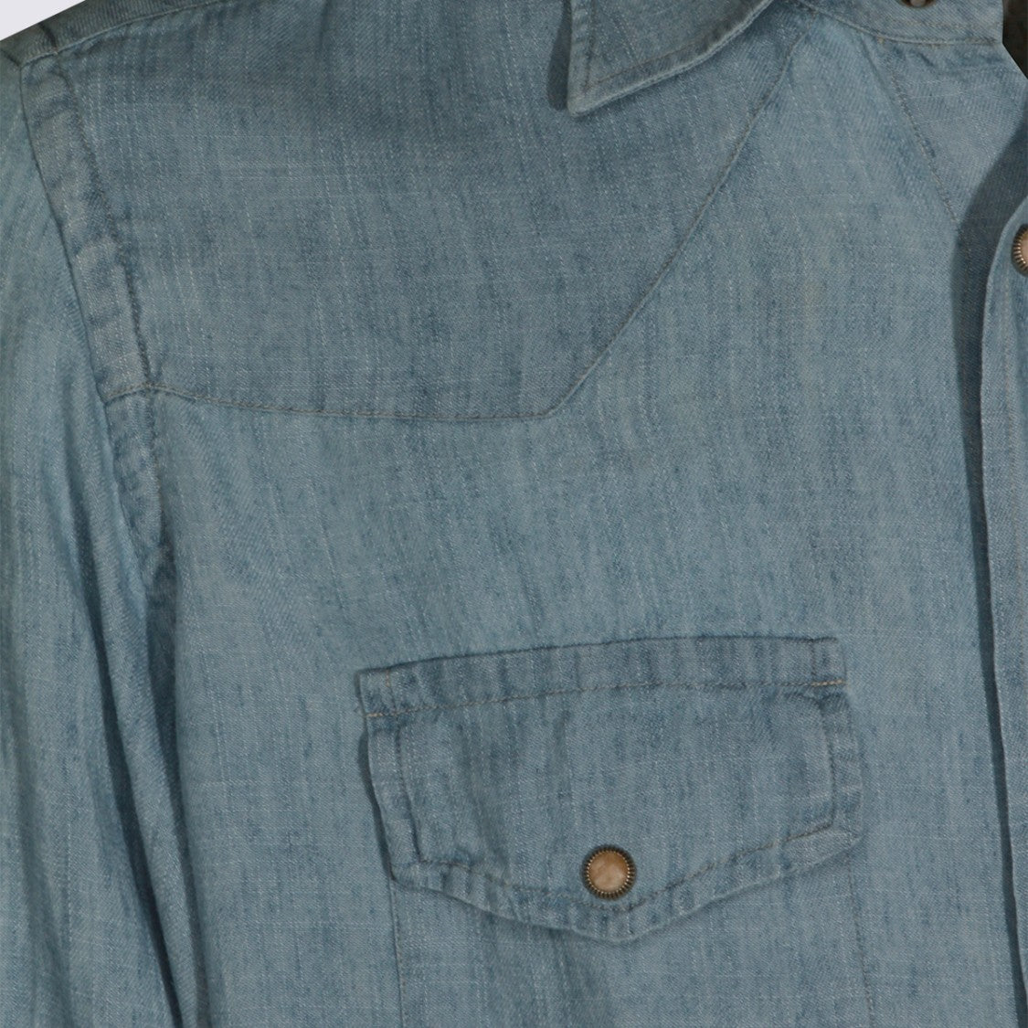 Eleventy Relaxed-Fit Button-Down Shirt With Western Yoke Details