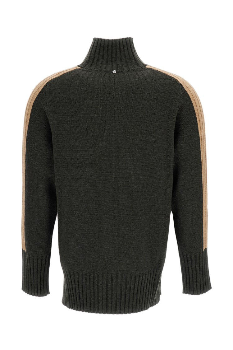 Lorena Antoniazzi Ribbed Turtleneck Sweater With Contrasting Stripes