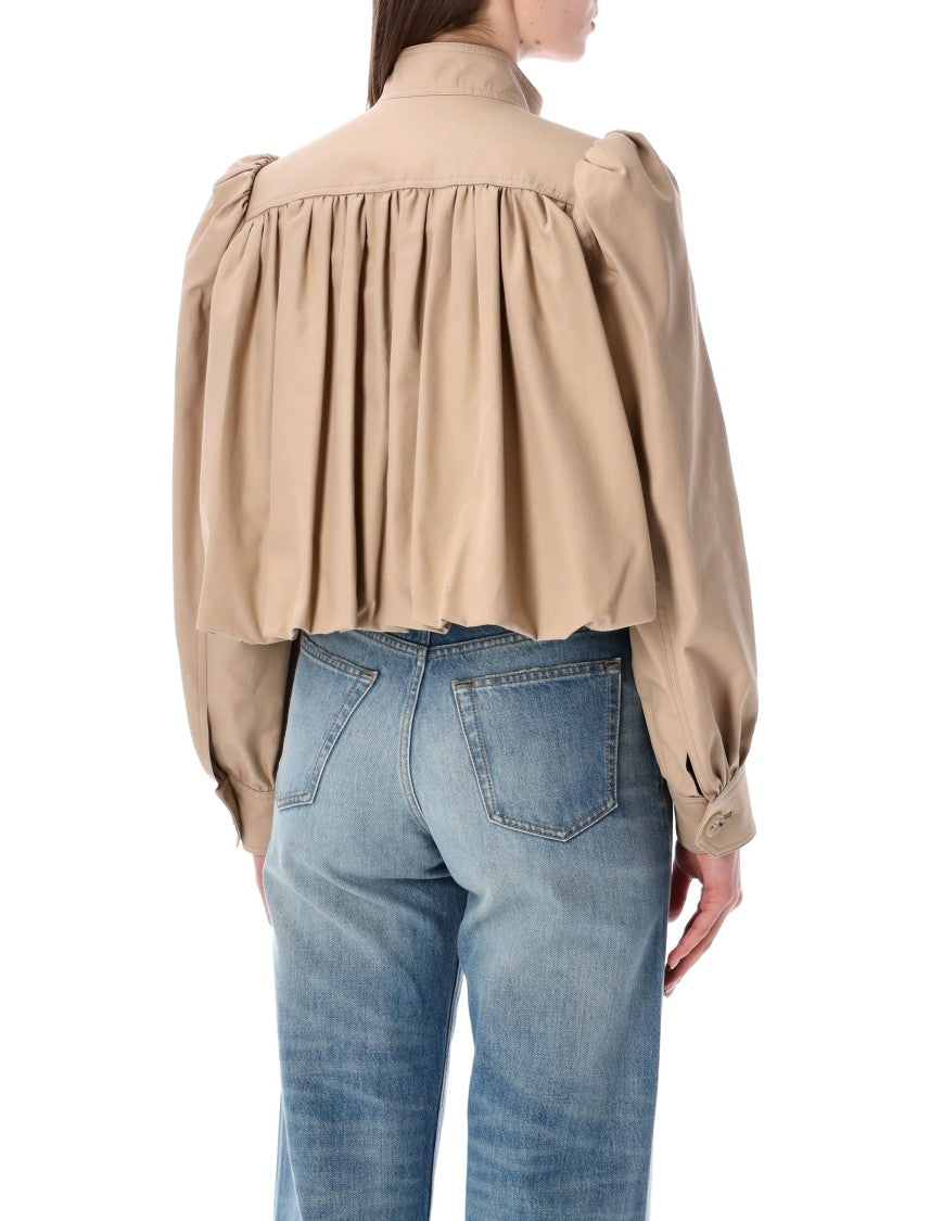 Chloé Gathered Cotton Boule Jacket