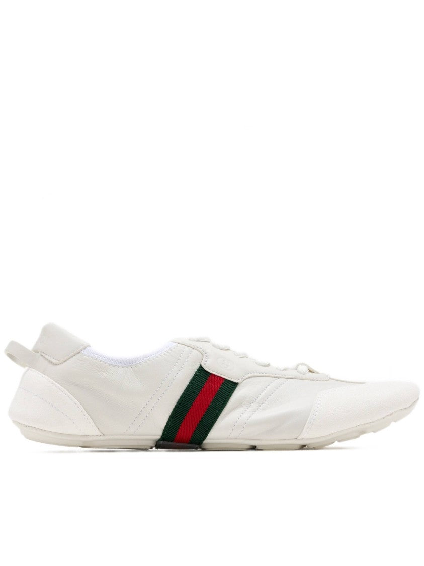 Gucci Low-Profile Suede Sneaker With Striped Detail