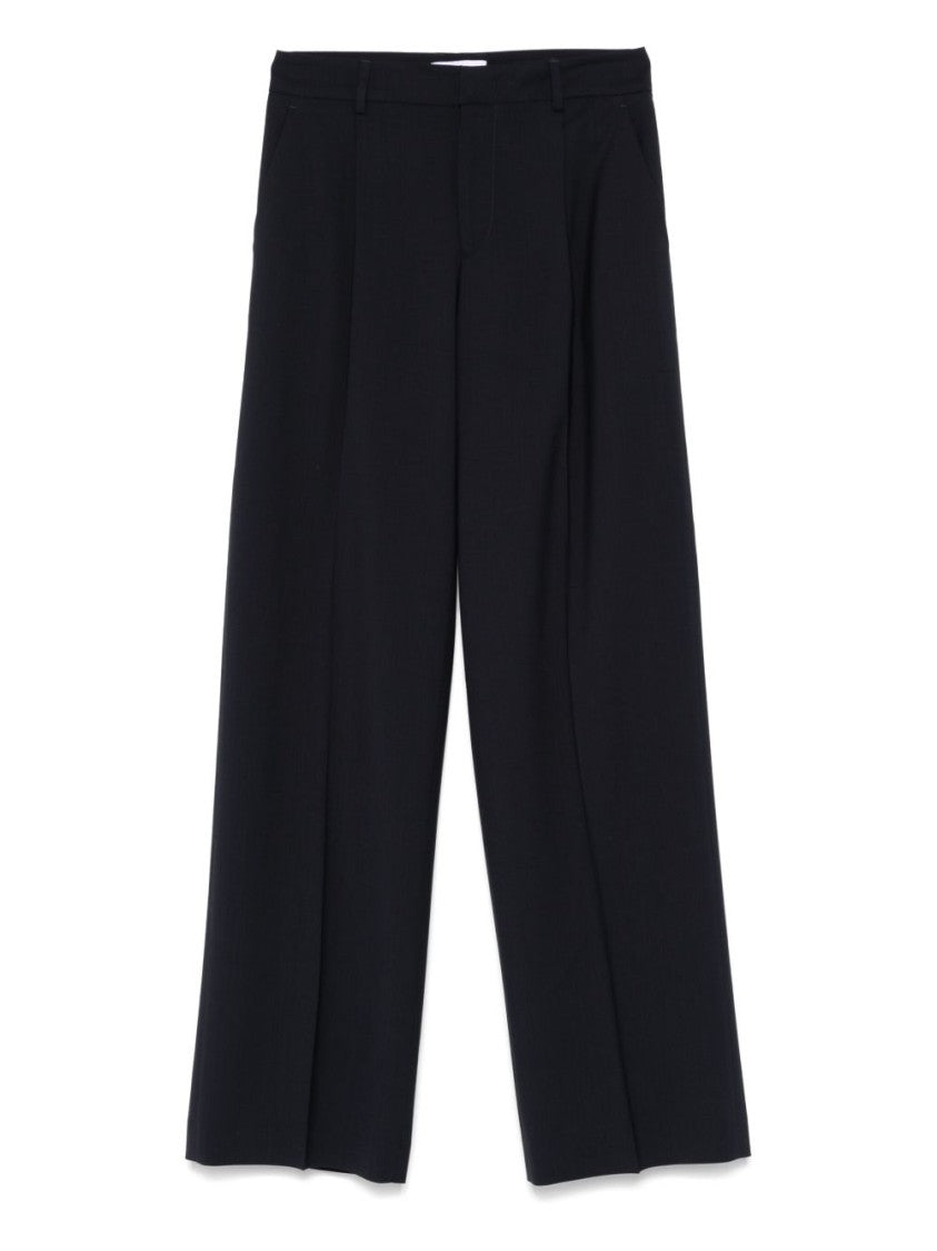 Pt Torino Navy Blue Trousers With Concealed Fastening