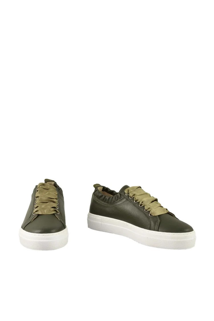 Twelve Style Division Leather Sneakers - Military Green