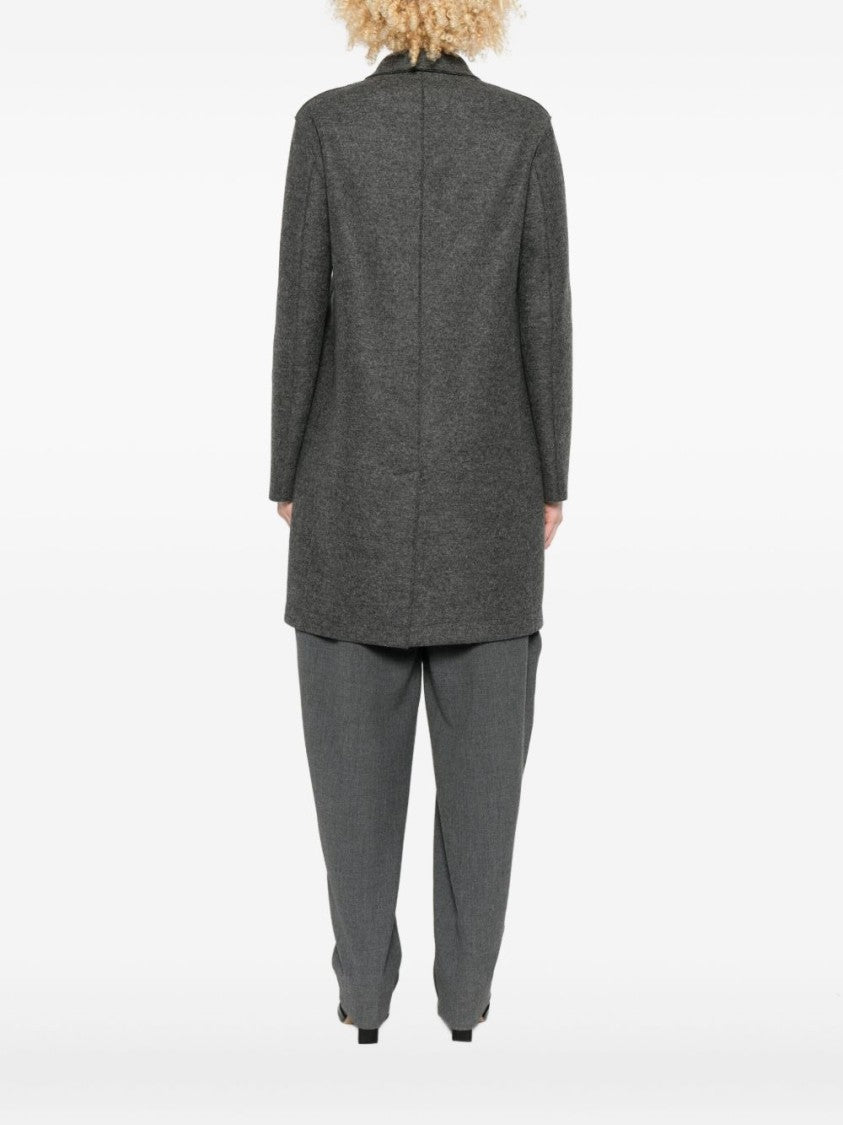 Harris Wharf London Tailored Mid-Length Grey Wool Coat