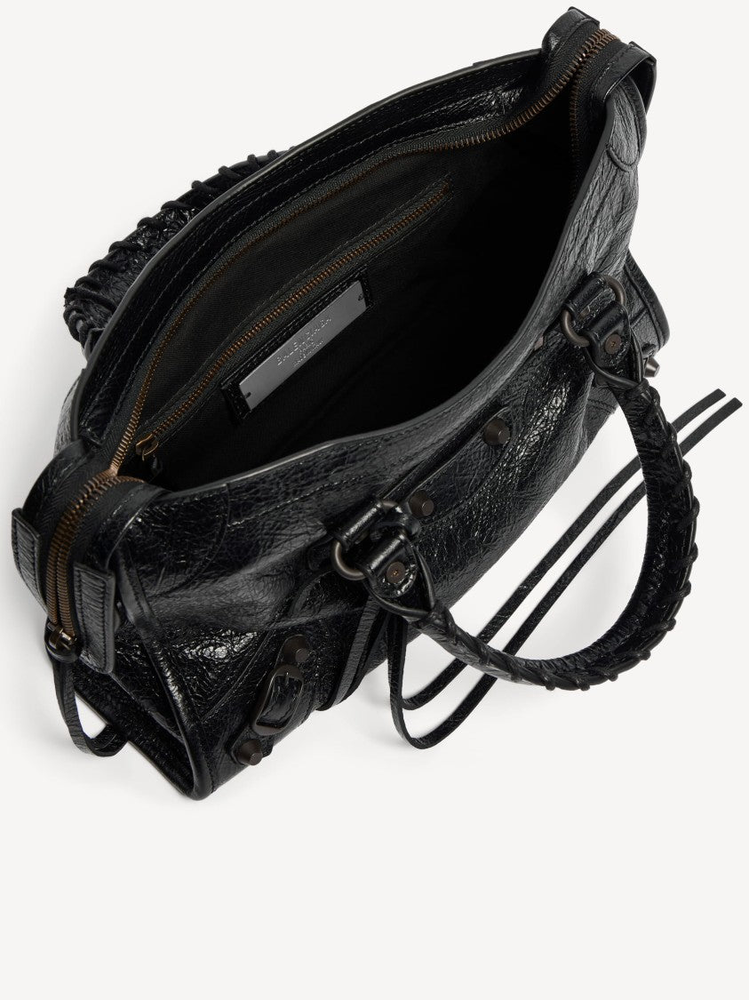 Balenciaga Le City Bag S Crinkled Leather Handbag