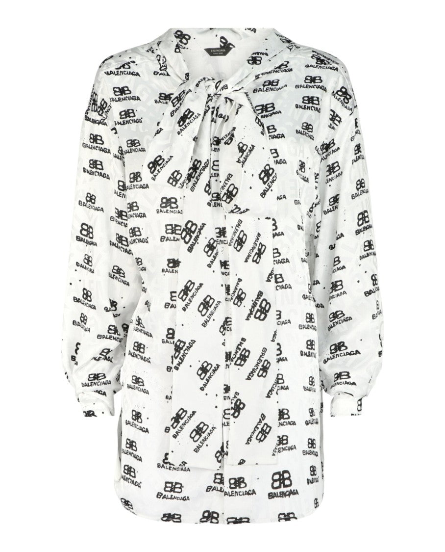 Balenciaga Hand Drawn Bb Icon Swing Blouse
