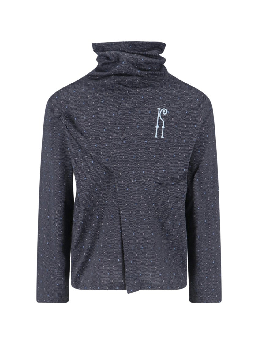 Kiko Kostadinov Black Ohne High Turtleneck Geometric Sweater