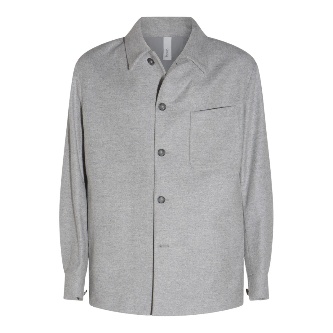 Hevo Heathered Grey Jacket With Classic Collar