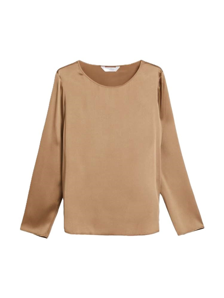 Max Mara Moldava Long-Sleeved Silk-Blend Top With Elegant Silhouette
