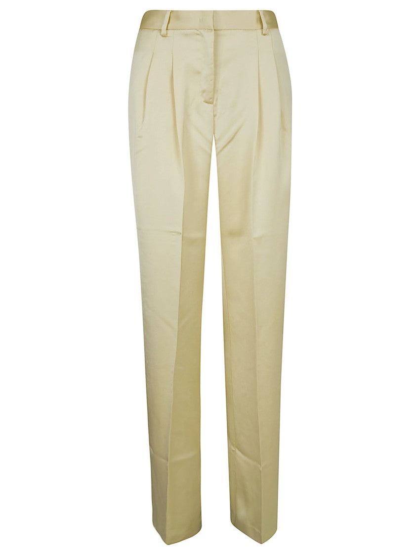 The Andamane High-Waisted Satin Trousers With Tailored Silhouette