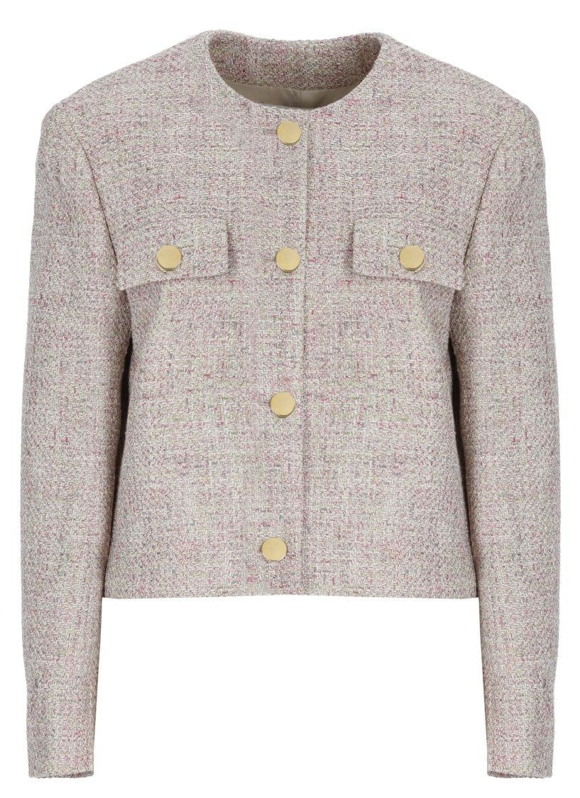 Lardini Multicolor Embroidered Cotton Boucle Blazer