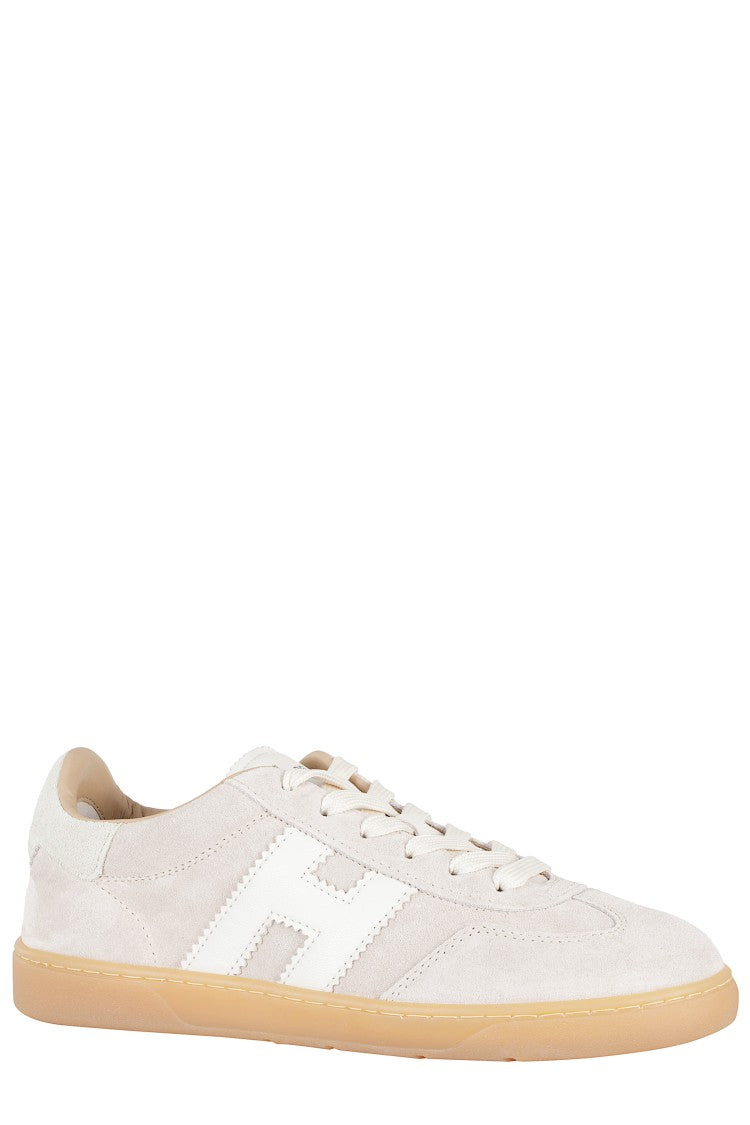 Hogan Beige Cool Laced Side-Logo Suede Sneakers