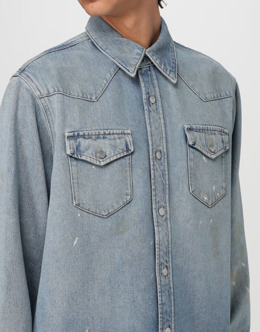 Acne Studios Karty Distressed Denim Overshirt