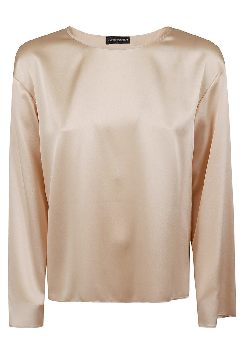 Emporio Armani Satin Round Neck Blouse