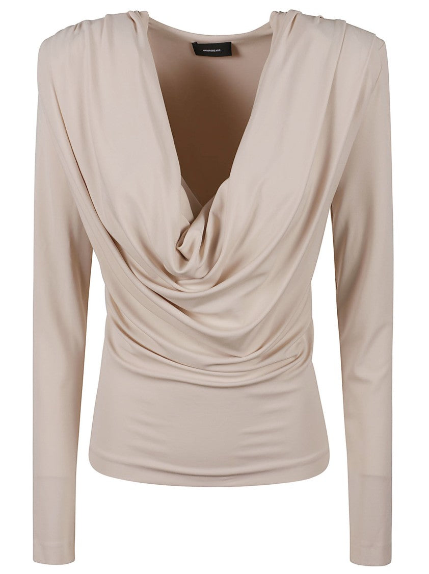 Wardrobe.Nyc Draped Cowl Neck Long-Sleeved Top
