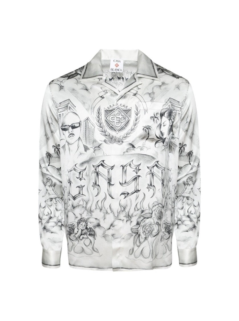 Casablanca Tattoo Long Sleeve Shirt Grey