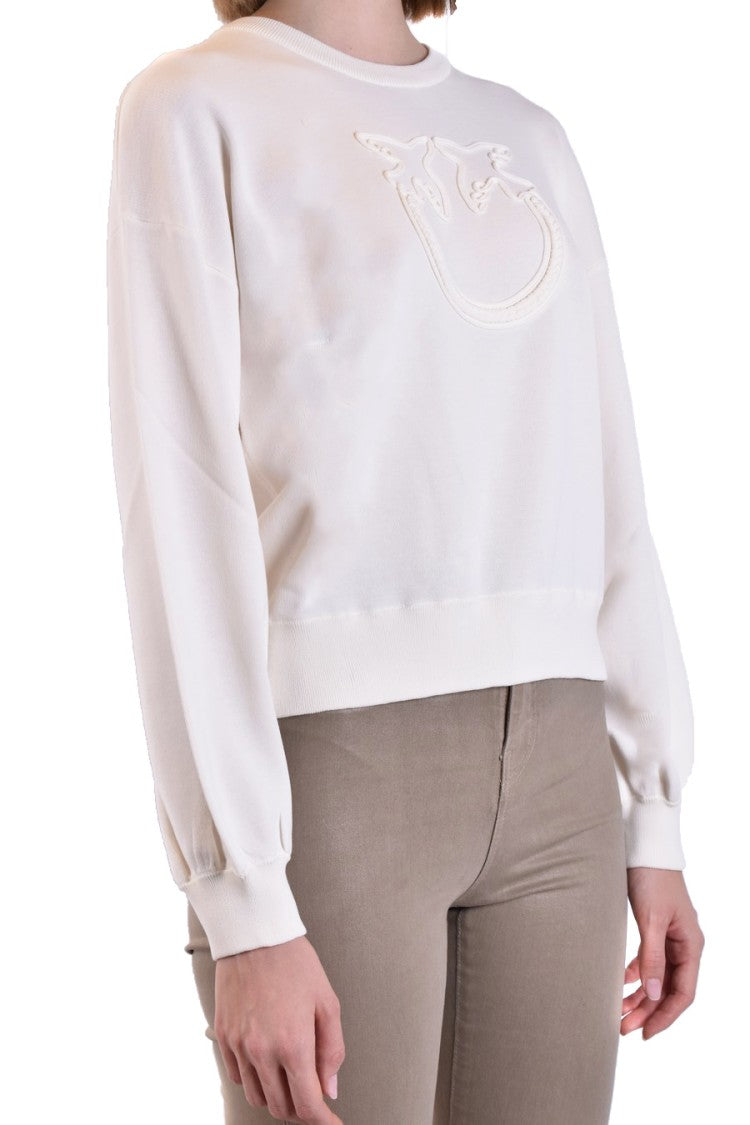 Pinko White Cotton Sweater