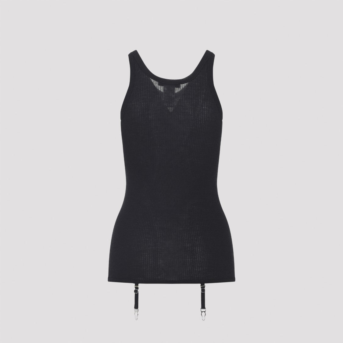 Lemaire Seamless With Suspenders Black Wool Top