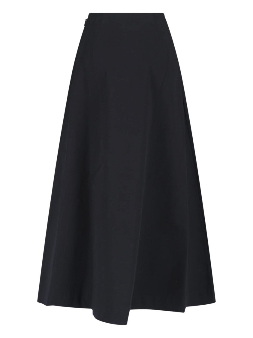 Matteau Black A-Line Wrap-Style Skirt