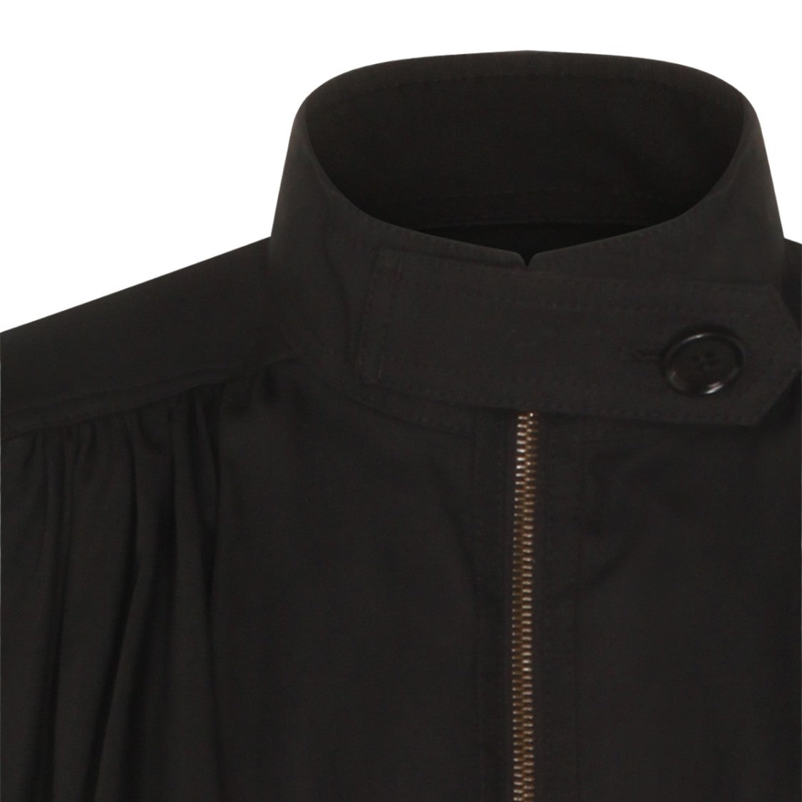 Chloé Gathered Black Jacket With High Collar