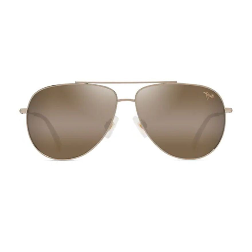 Maui Jim Hauoli Aviator Sunglasses With Gradient Lenses And Gold Accents