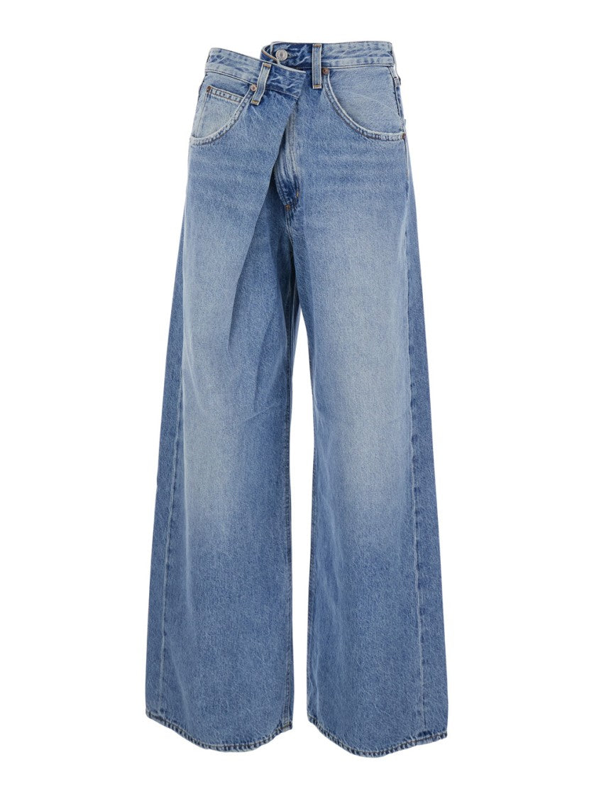 Agolde Blue Jeans With Front-Fold Design