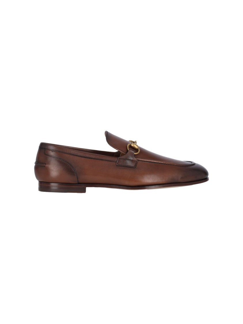 Gucci Leather "Jordaan" Moccasins – Brown