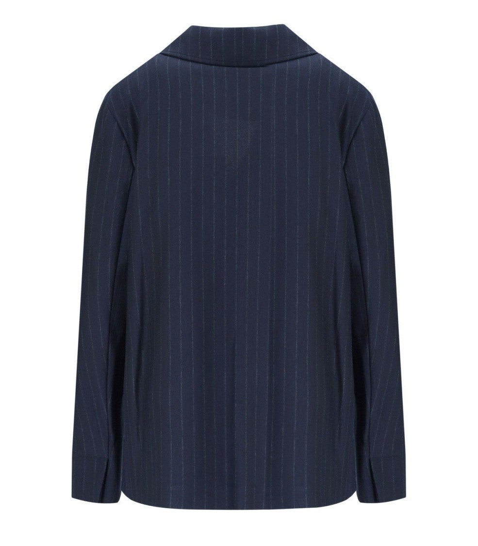 Max Mara Todi Navy Blue Single-Breasted Blazer