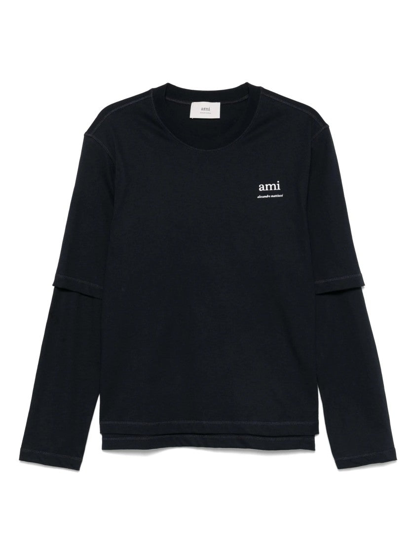 Ami Long Sleeve Cotton T-Shirt