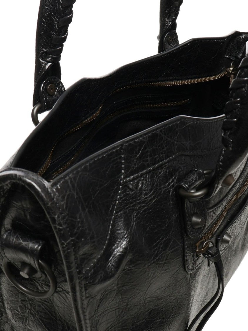 Balenciaga Black City Medium Textured Leather Shoulder Bag