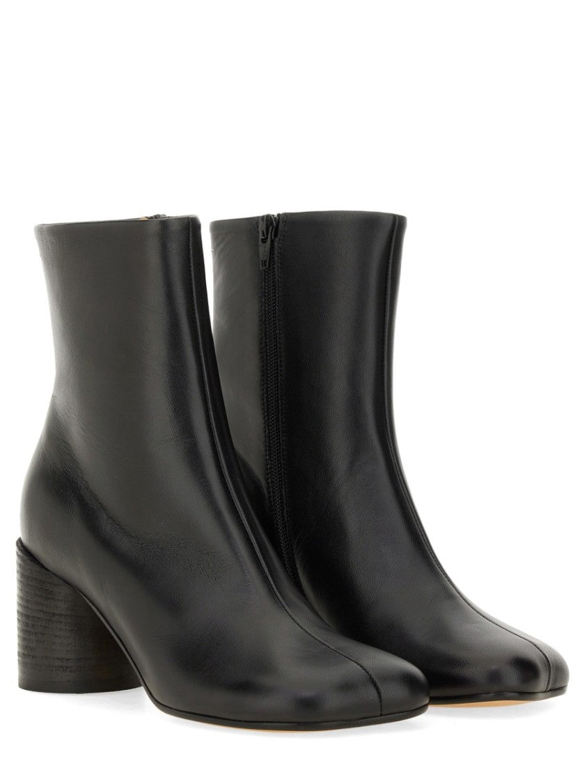 Mm6 By Maison Margiela Anatomical Black Leather Ankle Boots