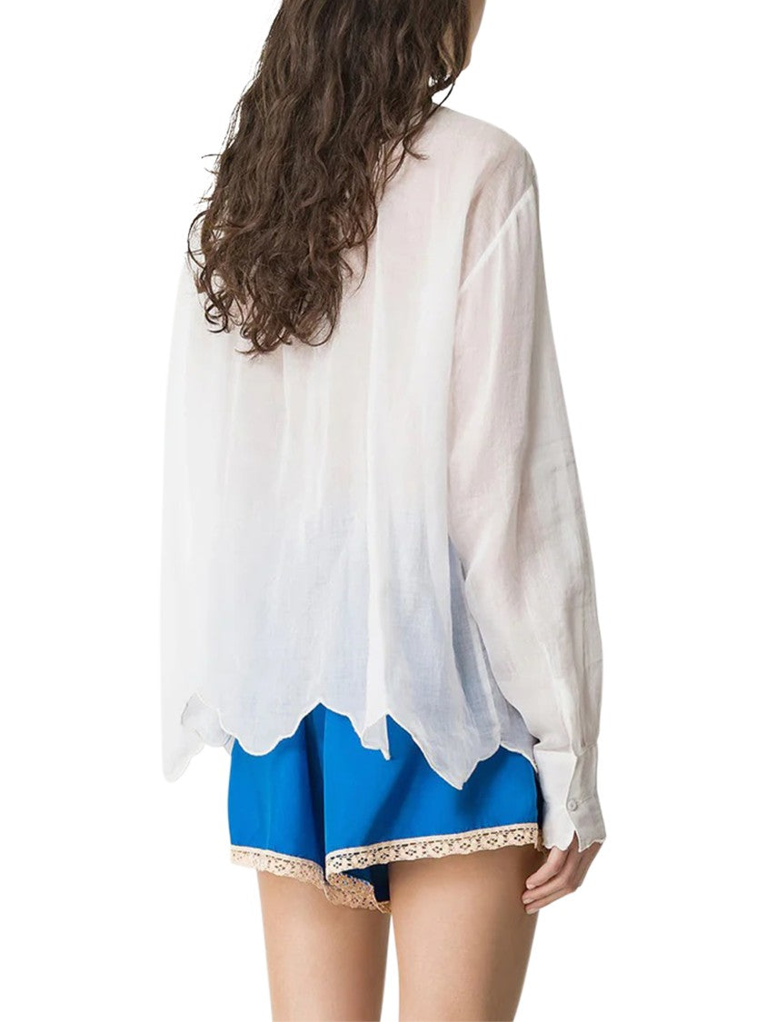 Forte Forte Muslin Bohemian Shirt With Floral Embroidery