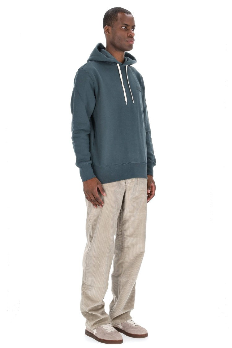 Autry Muted Blue-Green Hooded Sweatshirt With Embroidered Logo