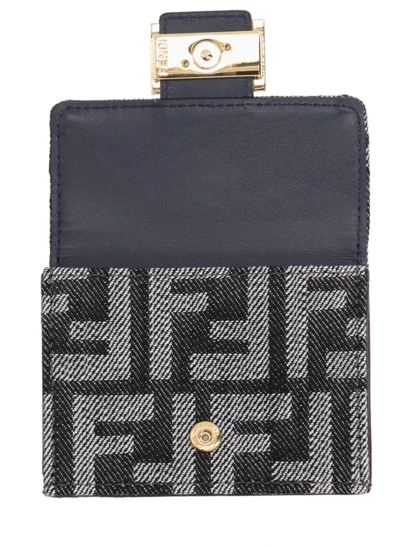 Fendi Black Trifold Baguette Wallet