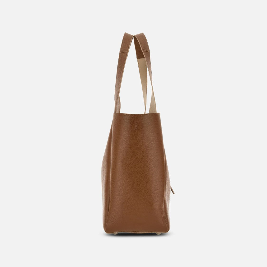 Hogan Brown Metallic Buckle Structured Tote Bag