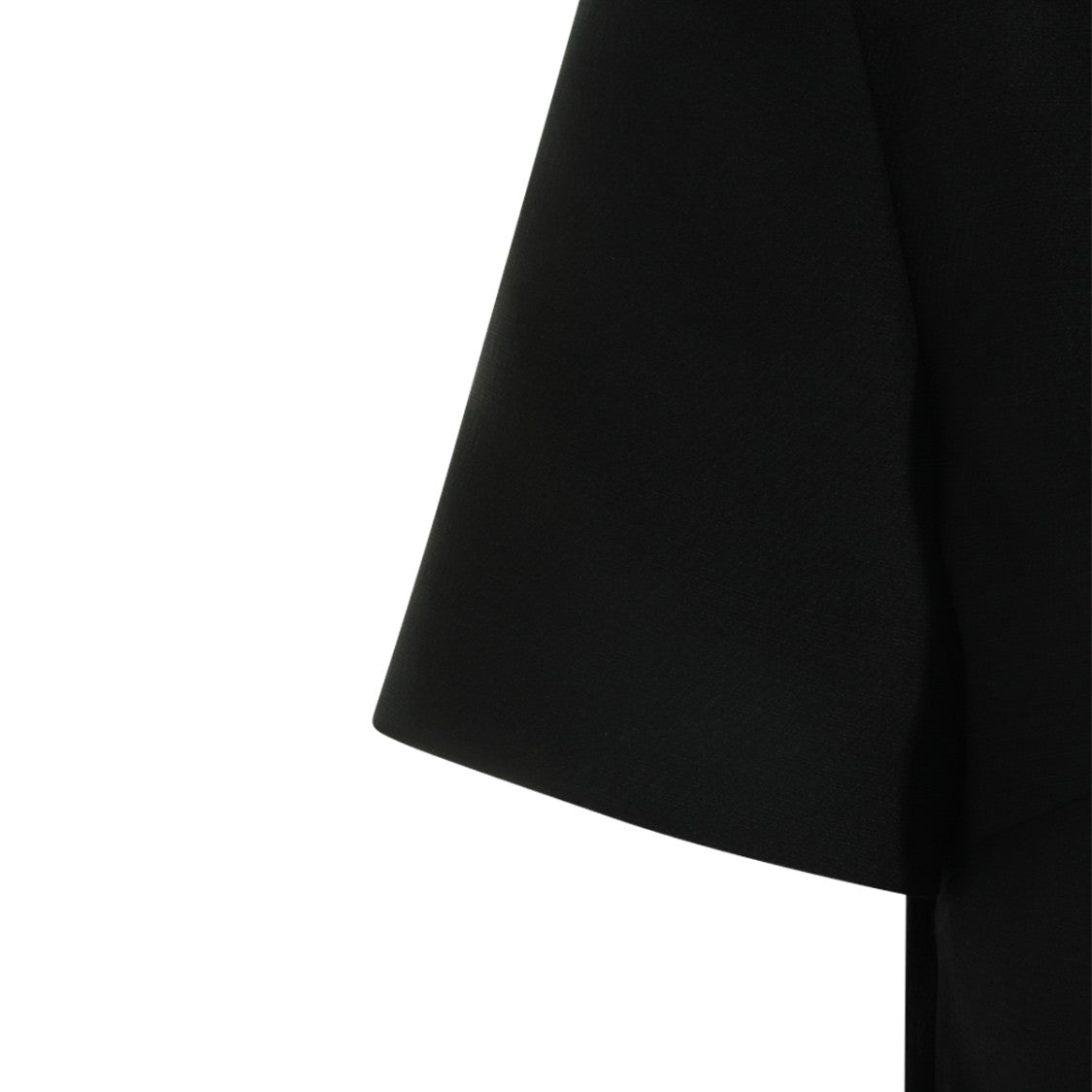 Valentino Black Wool Dress With Embellished Neckline And Round Collar