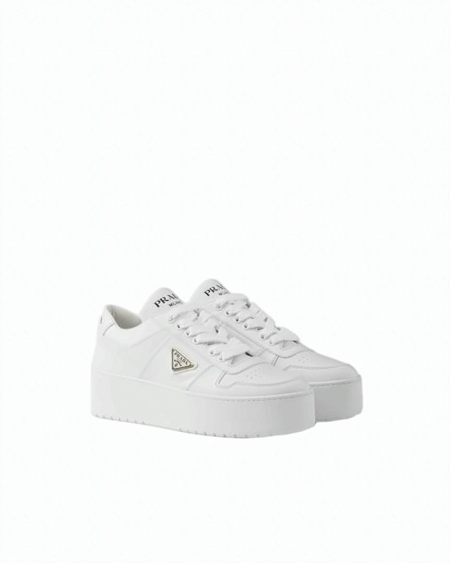 Prada White Sneakers With Calfskin Upper