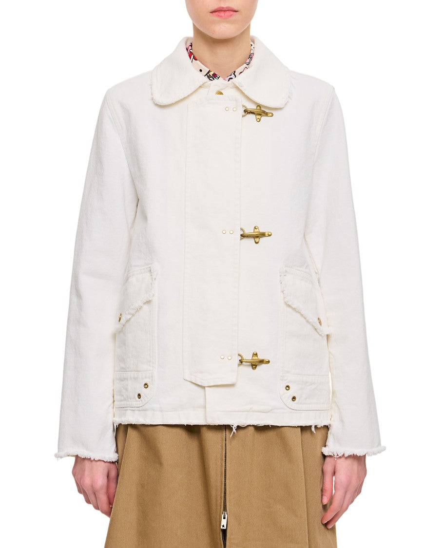 Fay Boxy-Fit Cotton Jacket With Three-Hook Fastening
