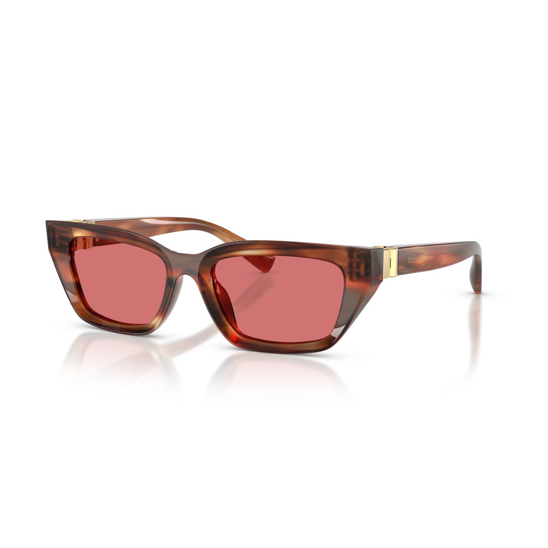 Dolce & Gabbana 0Dg4532 Rectangular Tortoiseshell Sunglasses With Rose Lenses