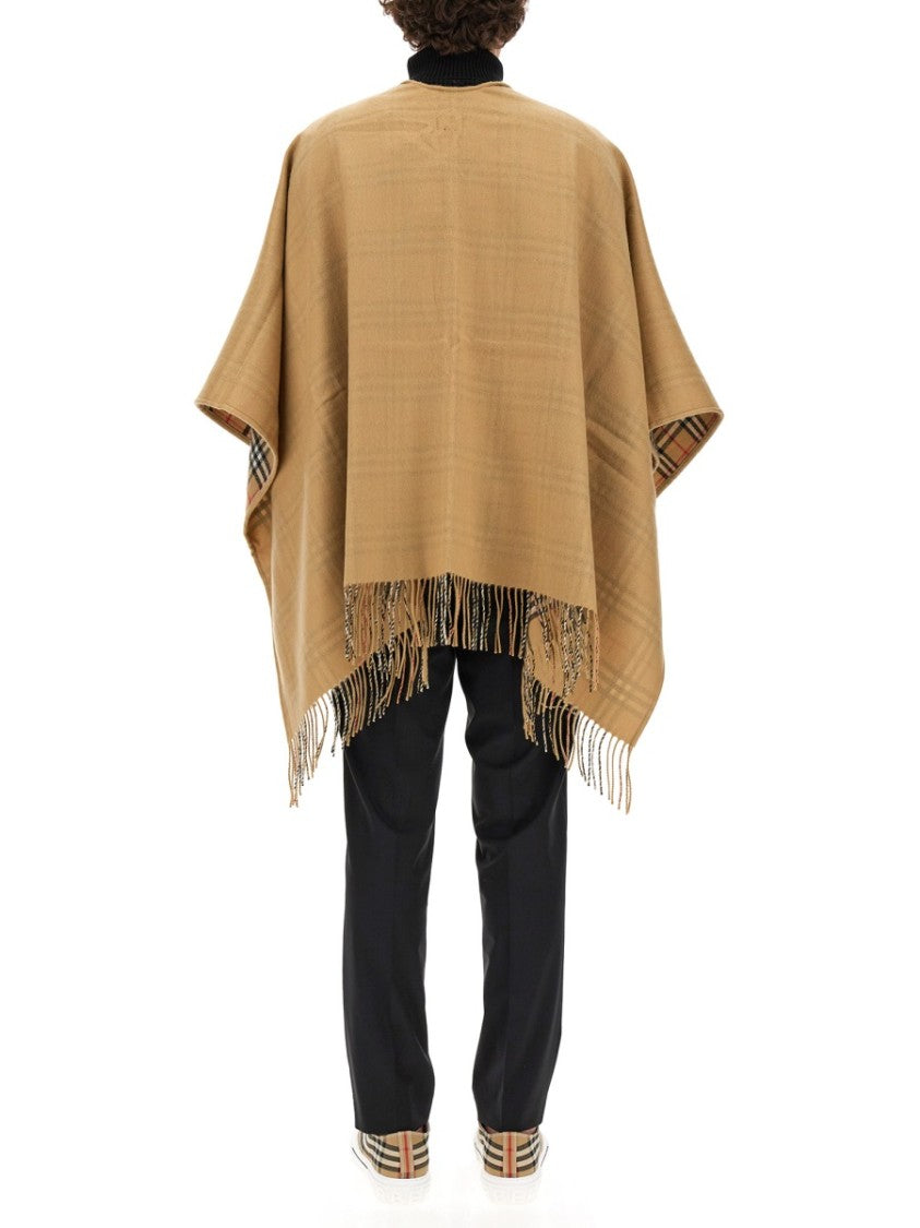 Burberry Mantella Reversibile In Lana Check