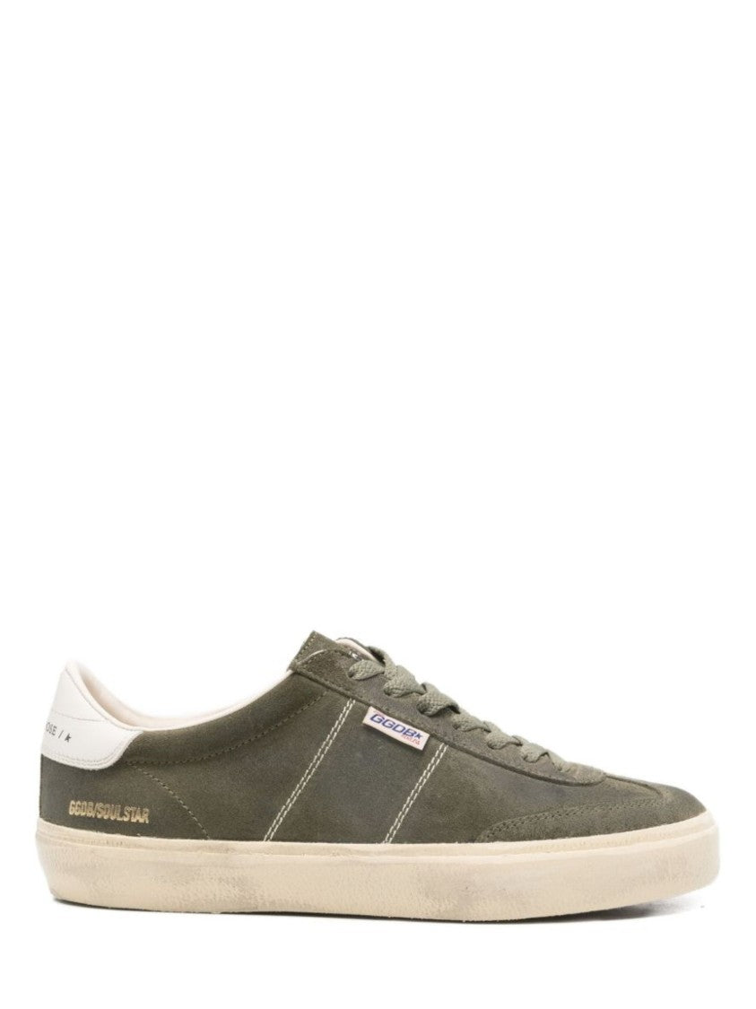 Golden Goose Green Vintage Suede Low-Top Sneakers