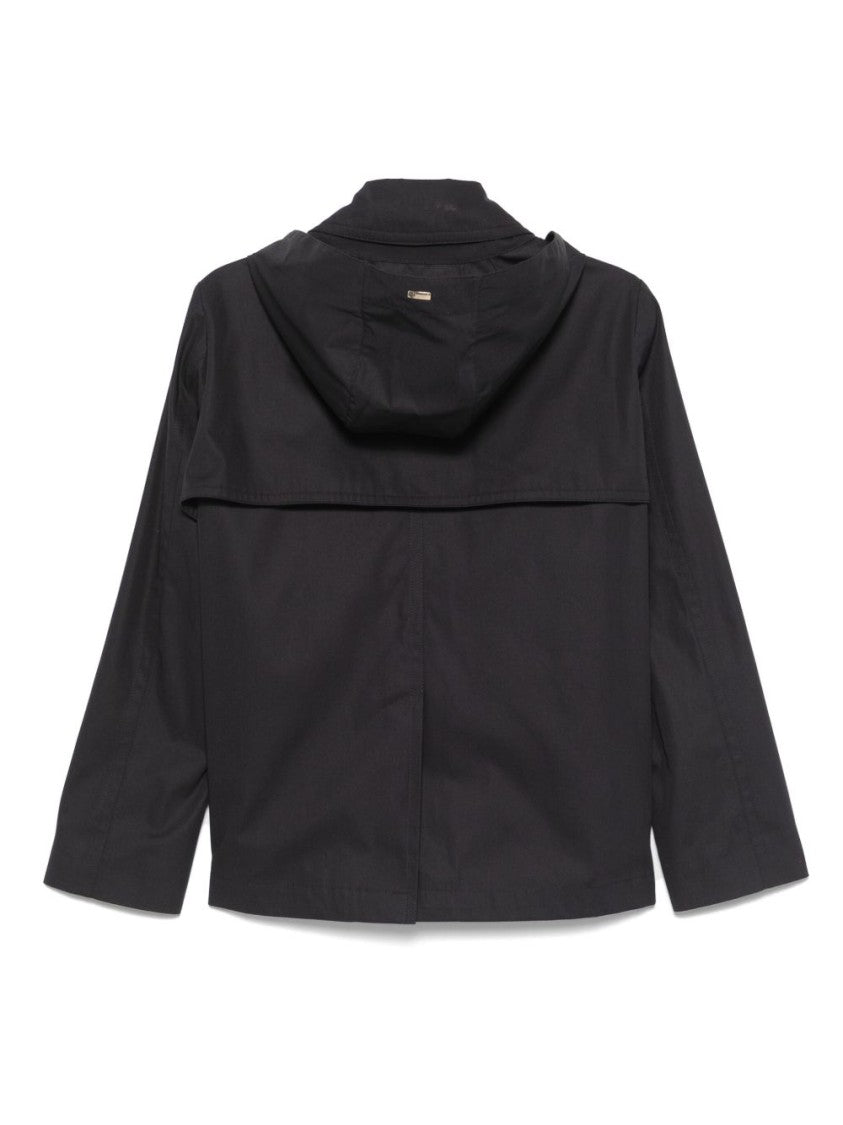 Herno Navy Blue Double-Breasted Storm Peacoat