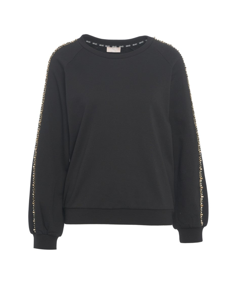 Liu Jo Black Sweatshirt With Sequined Detailing