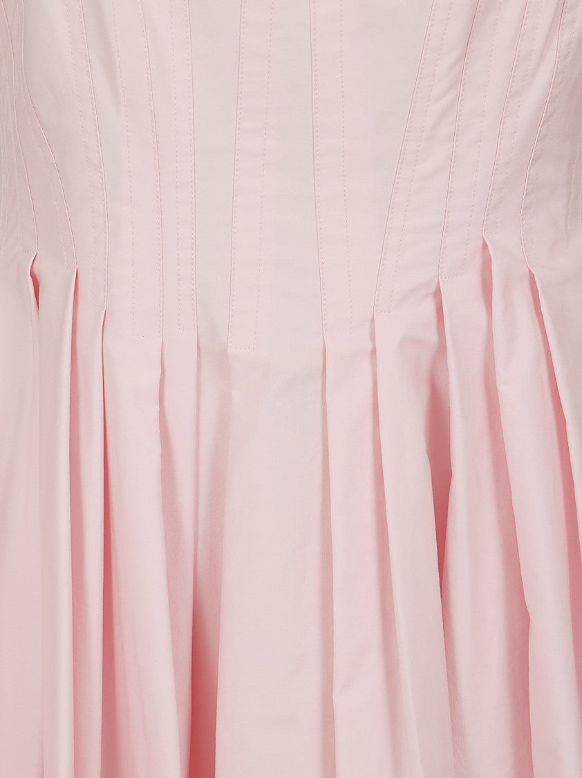 Max Mara Candy Pink Maxi Dress With Square Neckline