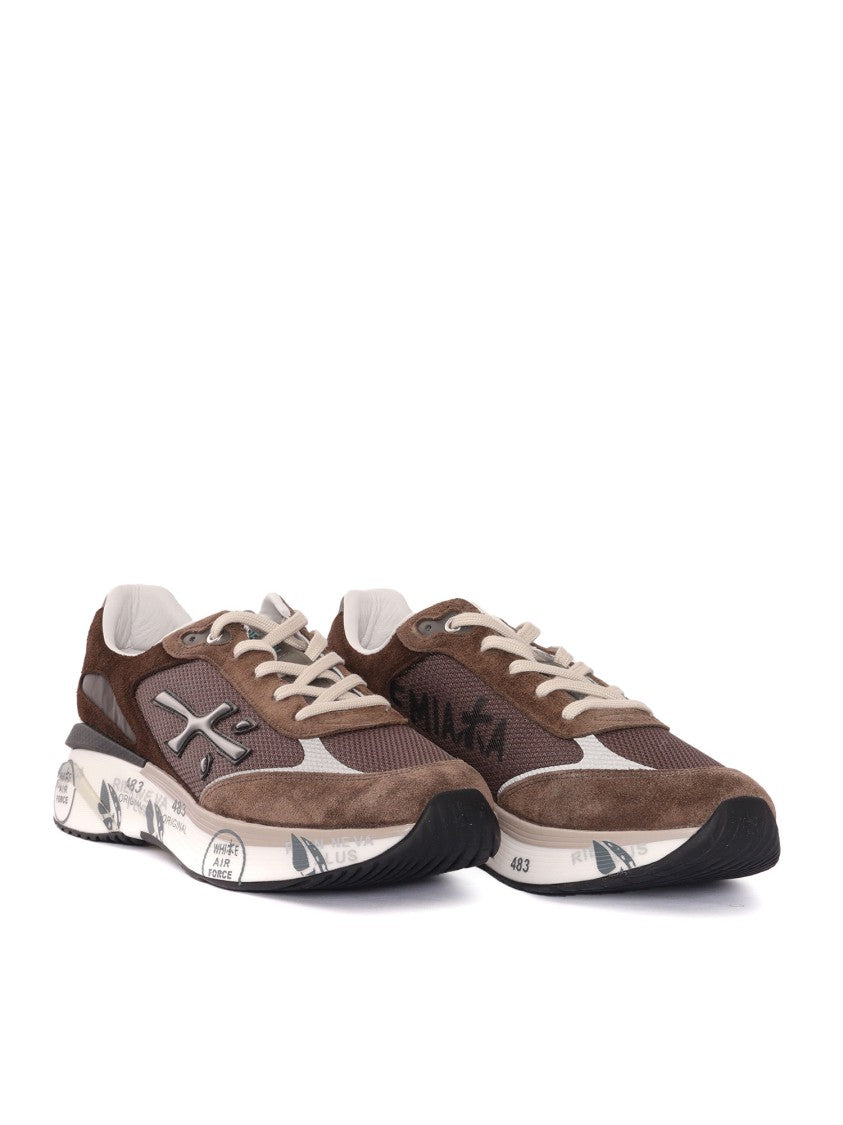 Premiata Textured Sneakers With Calf Leather Accents And Modern Design