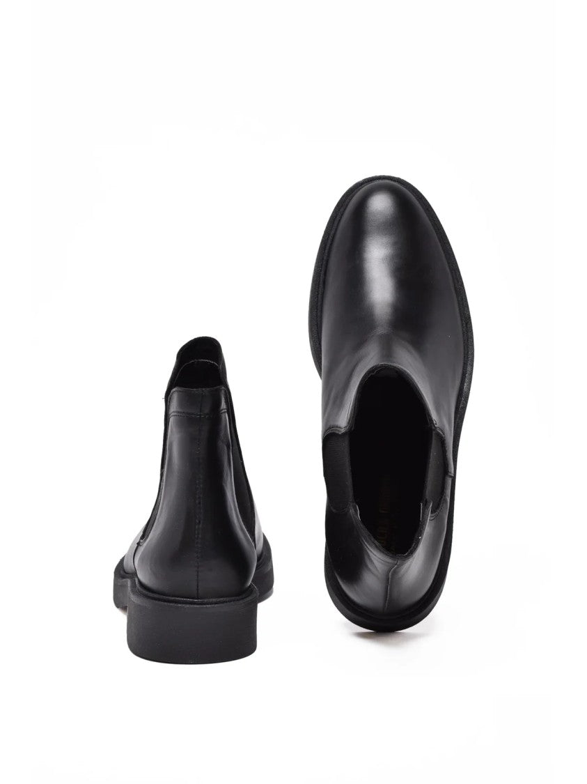 Gianluca Giordano Black Leather Rubber Ankle Boots