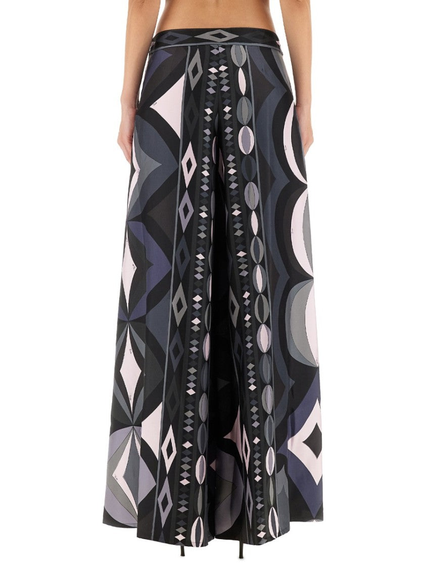 Pucci Wide-Leg Pants With Geometric Necklace Print