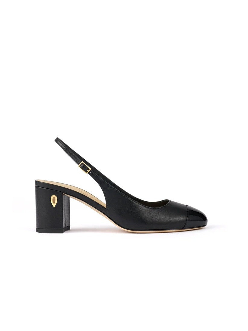 Jennnifer Chamandi Almond Toe Block Heel Slingbacks With Versatile Strap