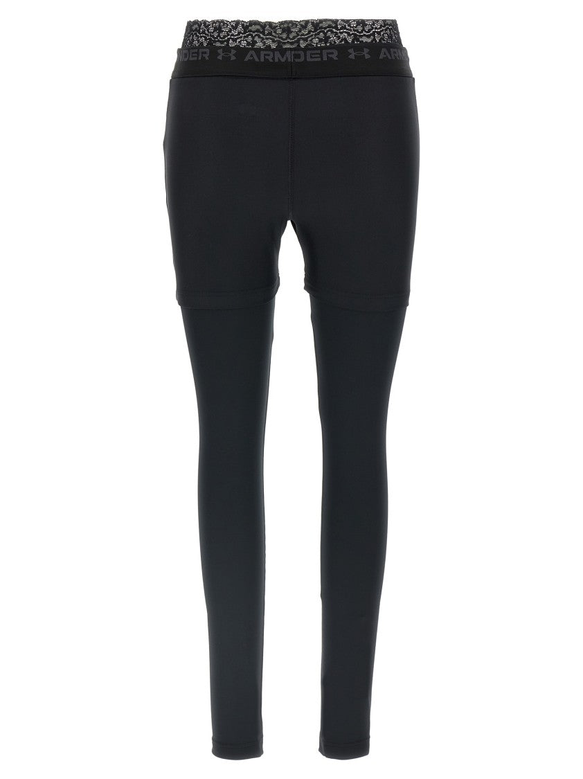 Balenciaga Technical Fabric Activewear Leggings With Lace Detail