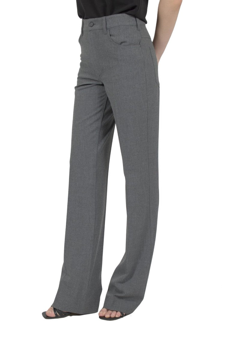 The Attico Slate Cotton-Blend Straight-Leg Pants