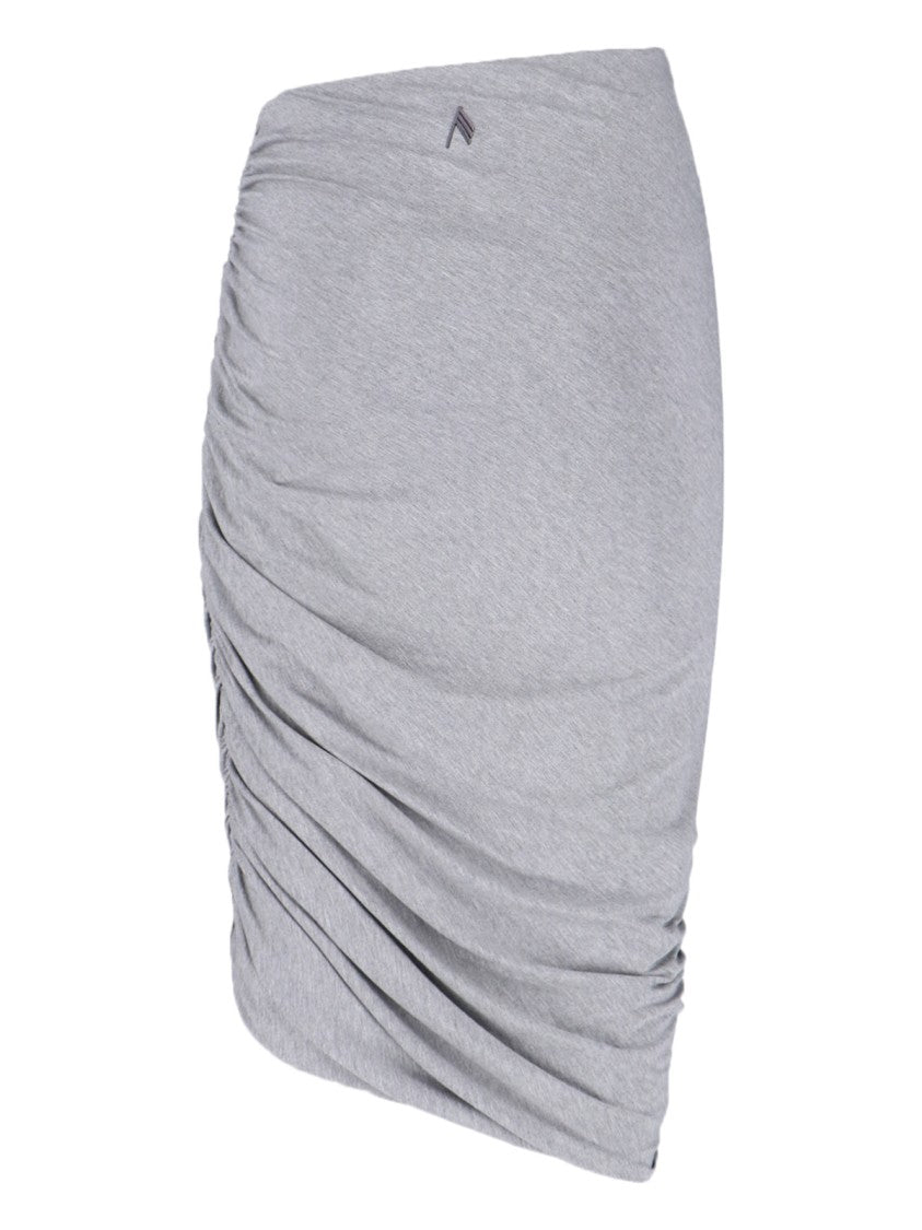The Attico Asymmetrical Midi Skirt With Draped Details
